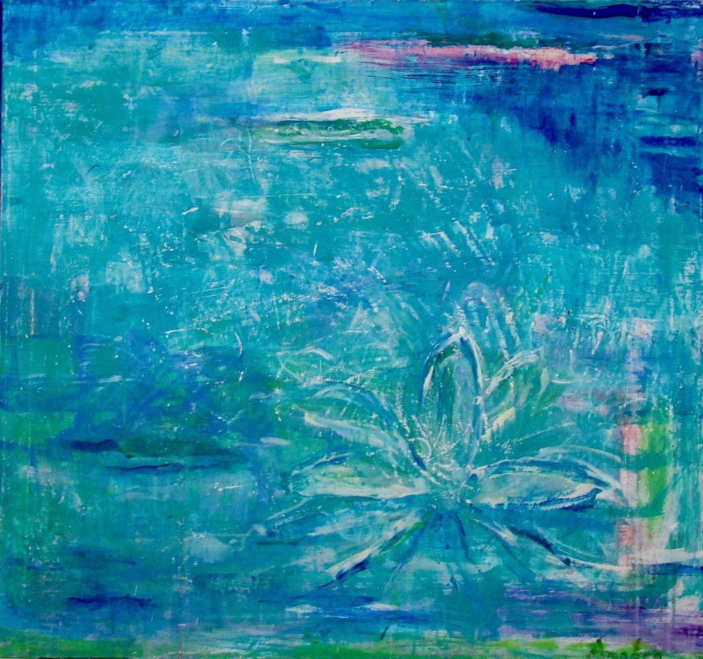 Water Lily | 28″ x 30″ | Mixed Media on Canvas