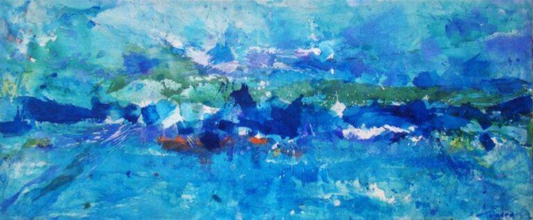 Afternoon in Sardinia | 28″ x 67″ | Acrylic on Canvas