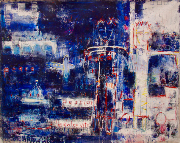 Italian Escapade | 56″ x 70″ | Mixed Media on Canvas