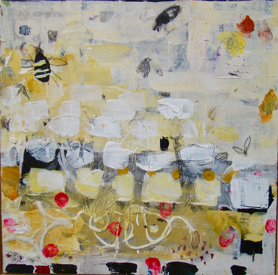 Bee | 13″ x 13″ | Mixed Media on Panel