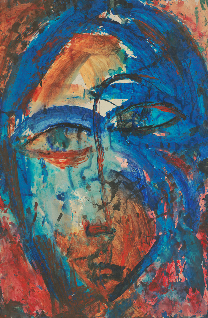 Siena Face | 12″ x 18″; 16″ x 24″; larger sizes available |  100% cotton rag archival fine art paper | Acrylic on Paper