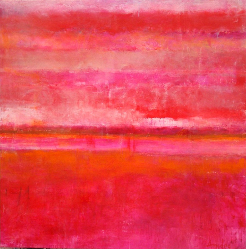 Crimson Tide | 61″ x 61″ | Mixed Media on Canvas