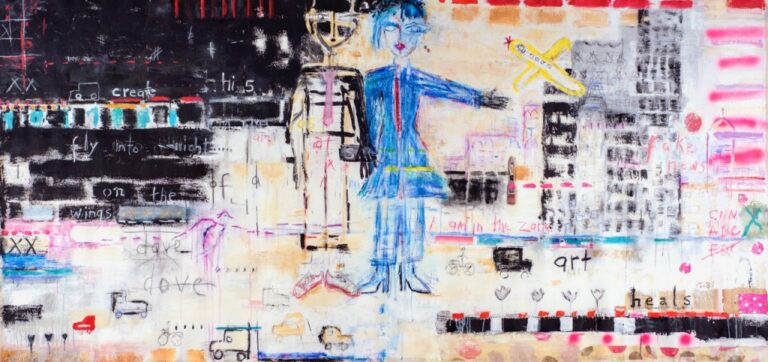 Out on the Town | 55″ x 114″ | Mixed Media on Canvas