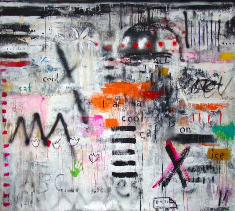 Cool Cat | 89″ x 100″ | Oil, Acrylic and Spray Paint on Canvas