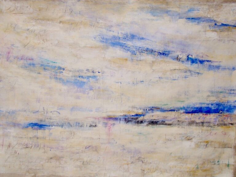 Mecox Bay | 58″ x 80″ | Mixed Media and Collage on Canvas