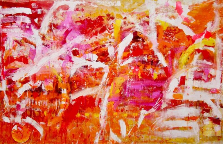 Holi Festival | 67″ x 102″ | Mixed Media on Canvas