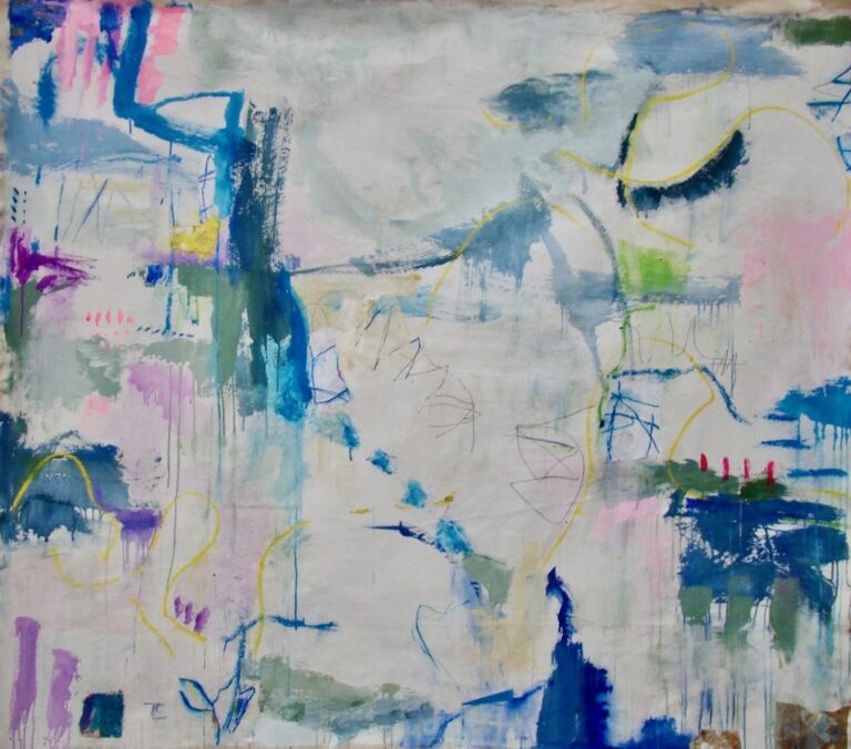 Journey Through A Magical Garden | 71″ x 80″ | Mixed Media on Canvas