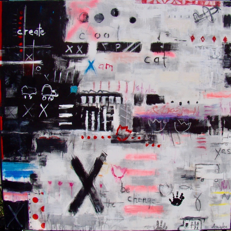 Cool Cat | 54″ x 54″ | Mixed Media on Canvas
