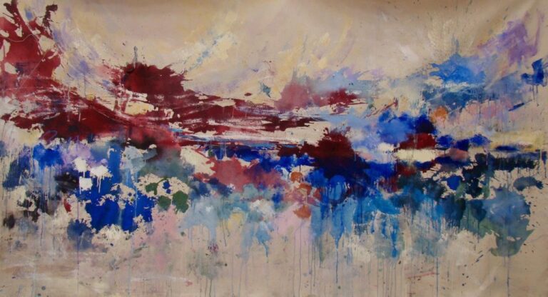 Red Sky at Malibu Canyon | 56″ x 98″ | Mixed Media on Canvas