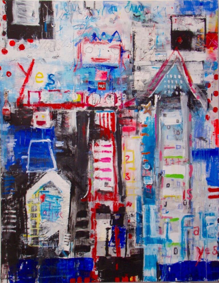 Urban Chick | 72″ x 56″ | Mixed Media on Canvas