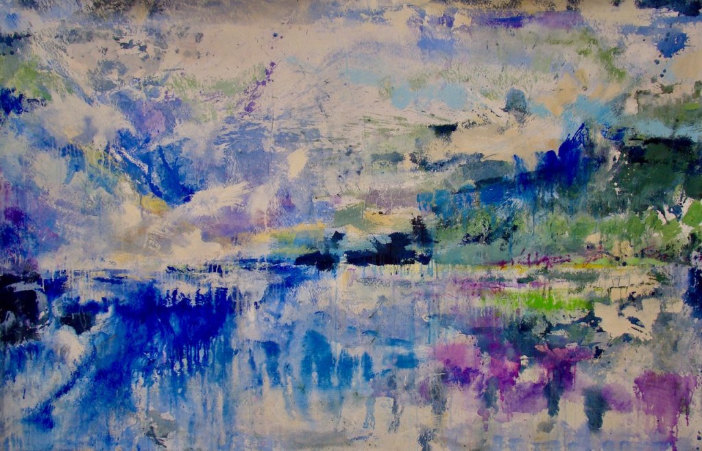 Glacial Lake | 55″ x 85″ | Mixed Media on Canvas