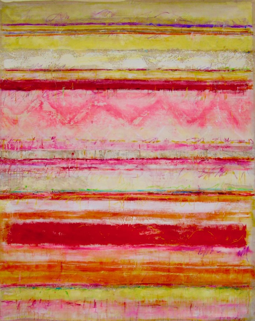 Hand Writing on the Wall | 80″ x 63″ | Mixed Media on Canvas