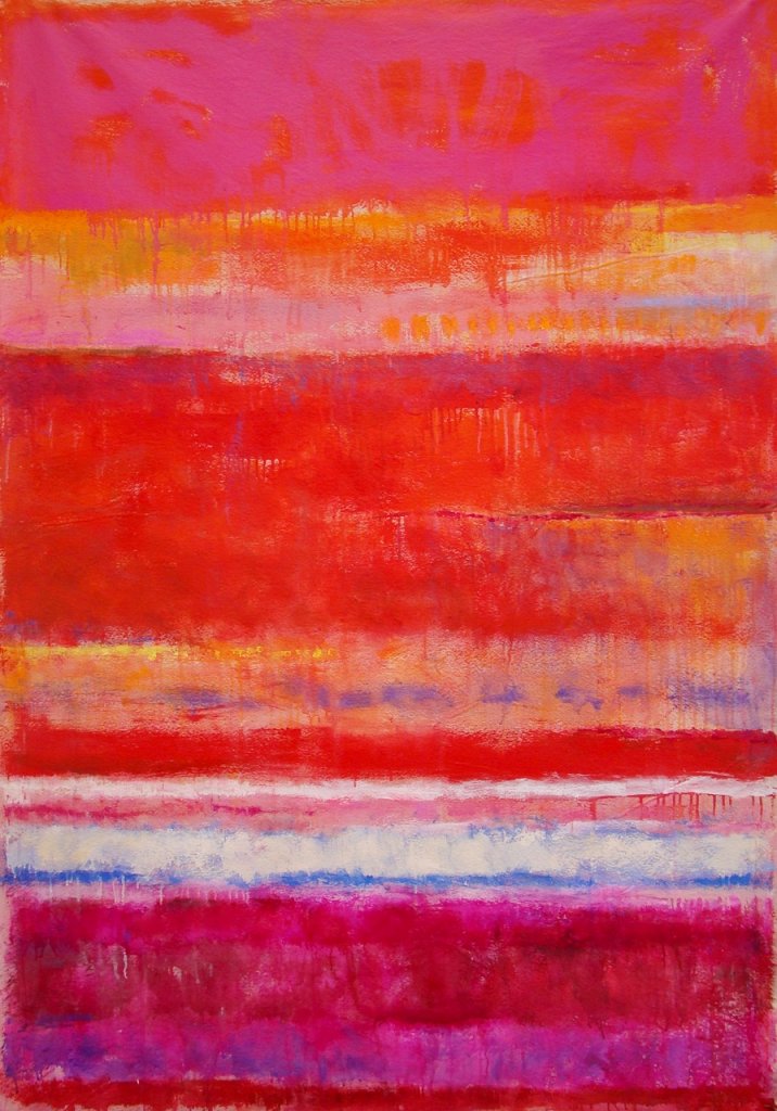 Dreaming in Blood Orange | 78″ x 55″ | Mixed Media on Canvas