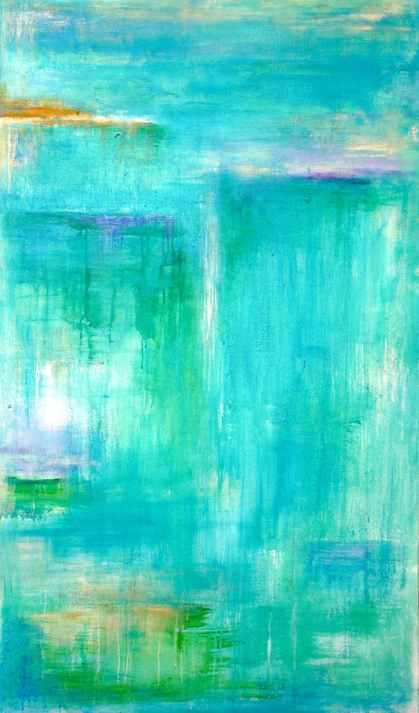 Turquoise Dream #3 | 60″ x 30″ | Acrylic and Oil on Canvas