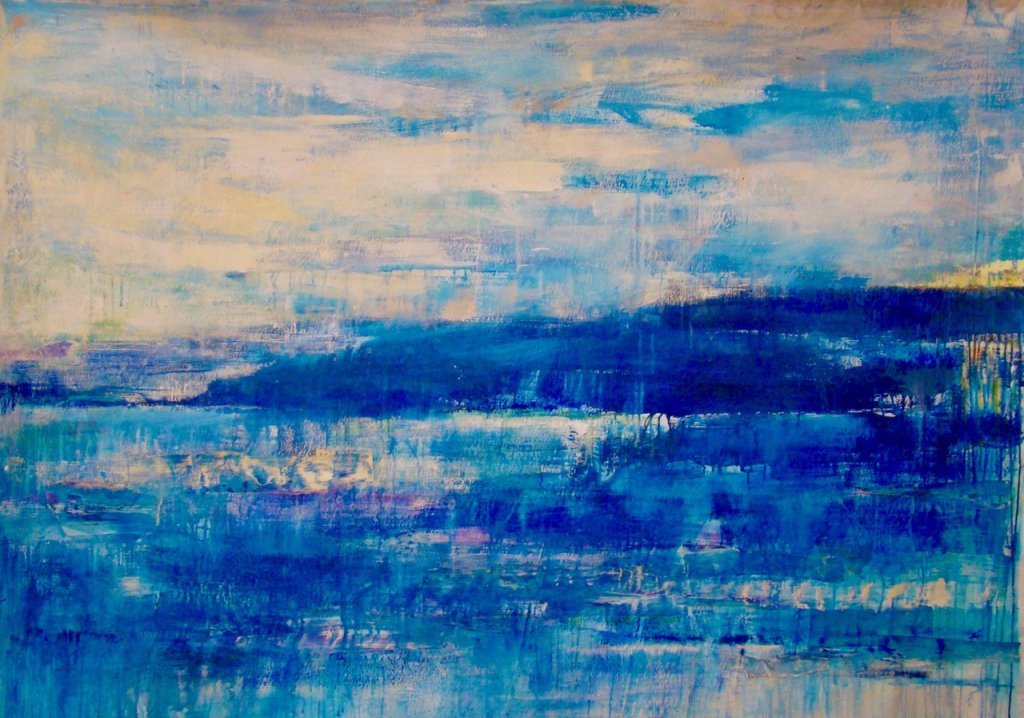 Mountain and Sky | 55” x 78″ | mixed media on canvas