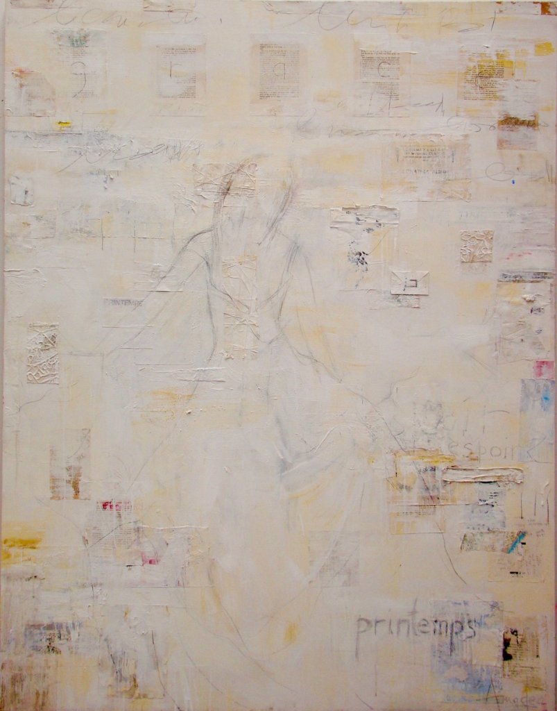 La Reve au Printemps (Spring Dream) | 72″ x 56″ | Mixed Media and Collage on Canvas