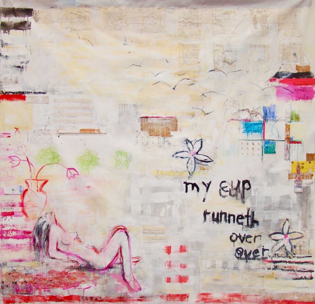 My Cup Runneth Over / Sirenuse | 77″ x 79″ | Mixed Media on Canvas