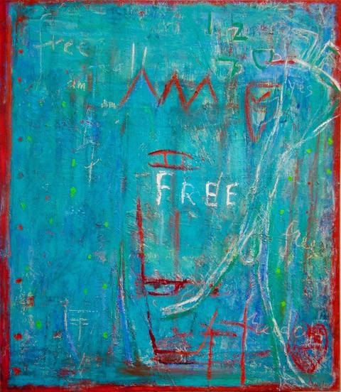 Free Fall | 62″ x 54″ | Mixed Media on Canvas