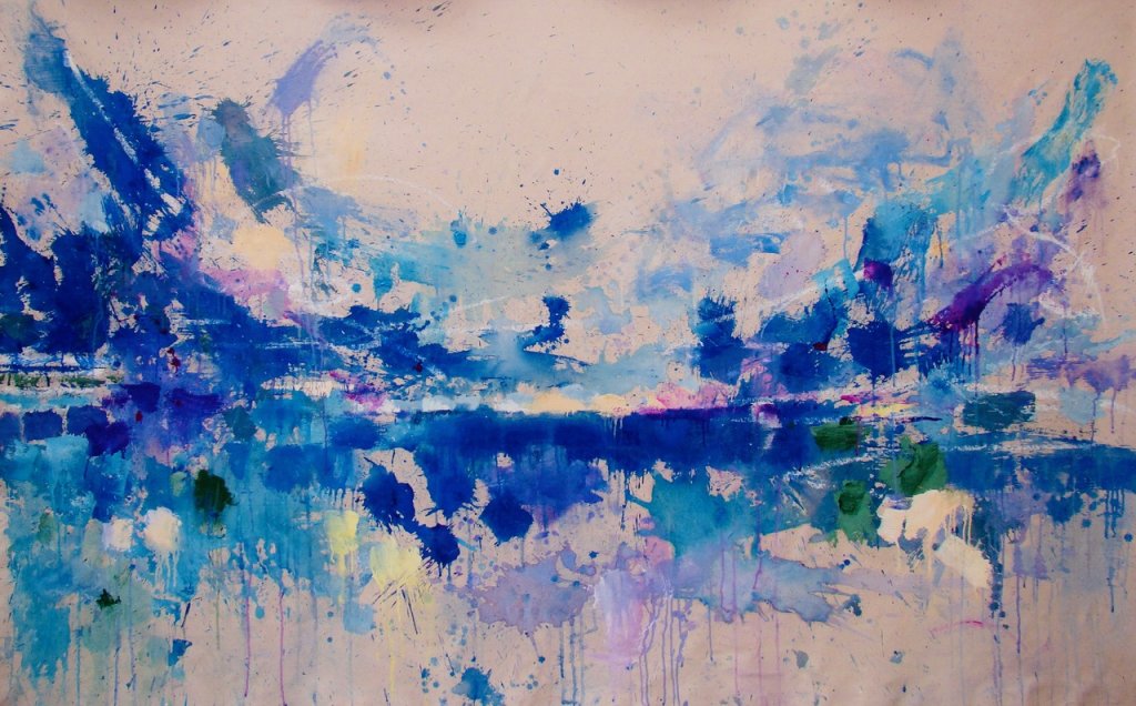 Blue Horizon | 55″ x 86″ | Mixed Media on Canvas
