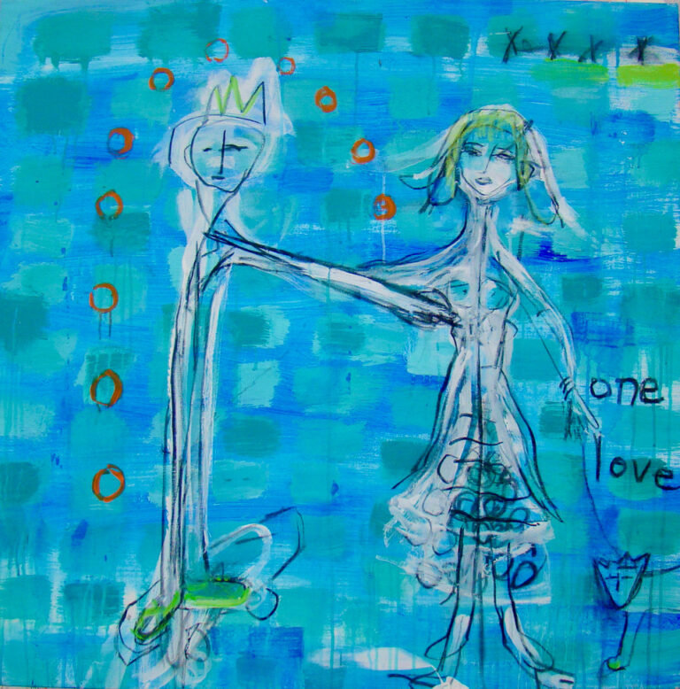 One Love | 38″ x 38″ | Mixed Media on Canvas
