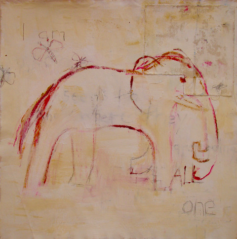 White Elephant | 32″ x 32″ | Mixed Media on Canvas