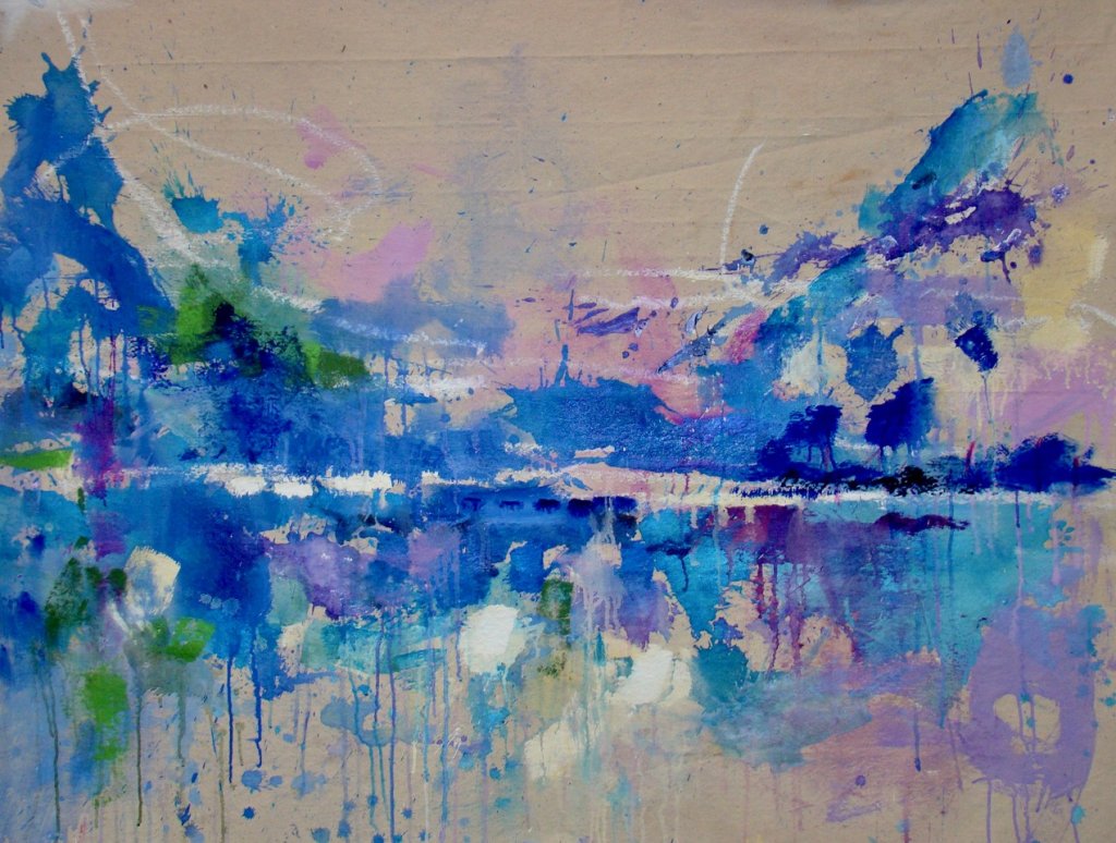 Blue Lake 2 | 42″ x 55″ | Mixed Media on Canvas