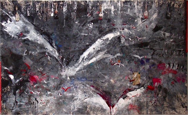 Grey Matters | 54″ x 88″ | Mixed Media on Canvas