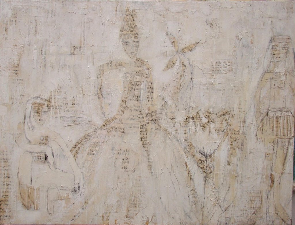 Ladies in Waiting | 48″ x 63″ | Mixed Media on Canvas
