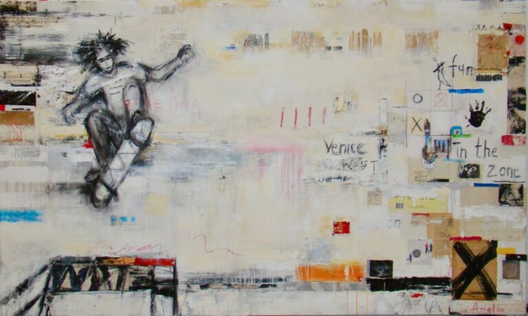 Skateboarder | 48″ x 80″ | Mixed Media on Canvas