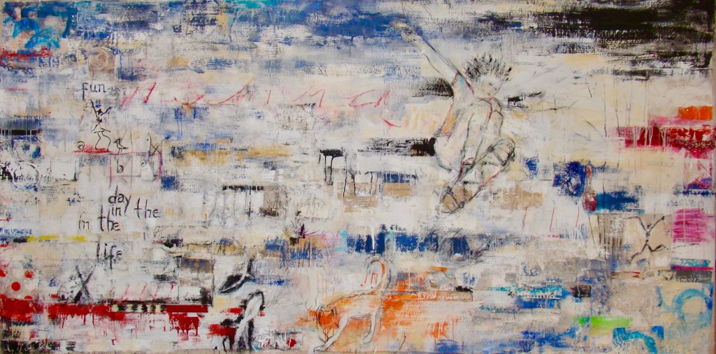A Day in the Life | 54″ x 110″ | Mixed Media on Canvas