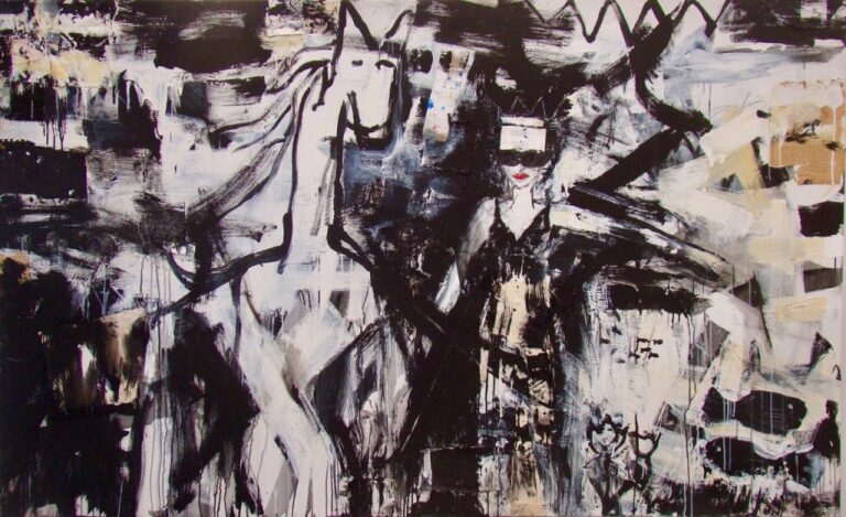 Lady of the Night / Queen of the Shadows | Mixed Media and Collage on Canvas