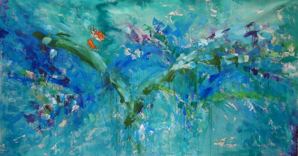 Caribbean Tryst | 56″ x 101″ | Acrylic on Canvas