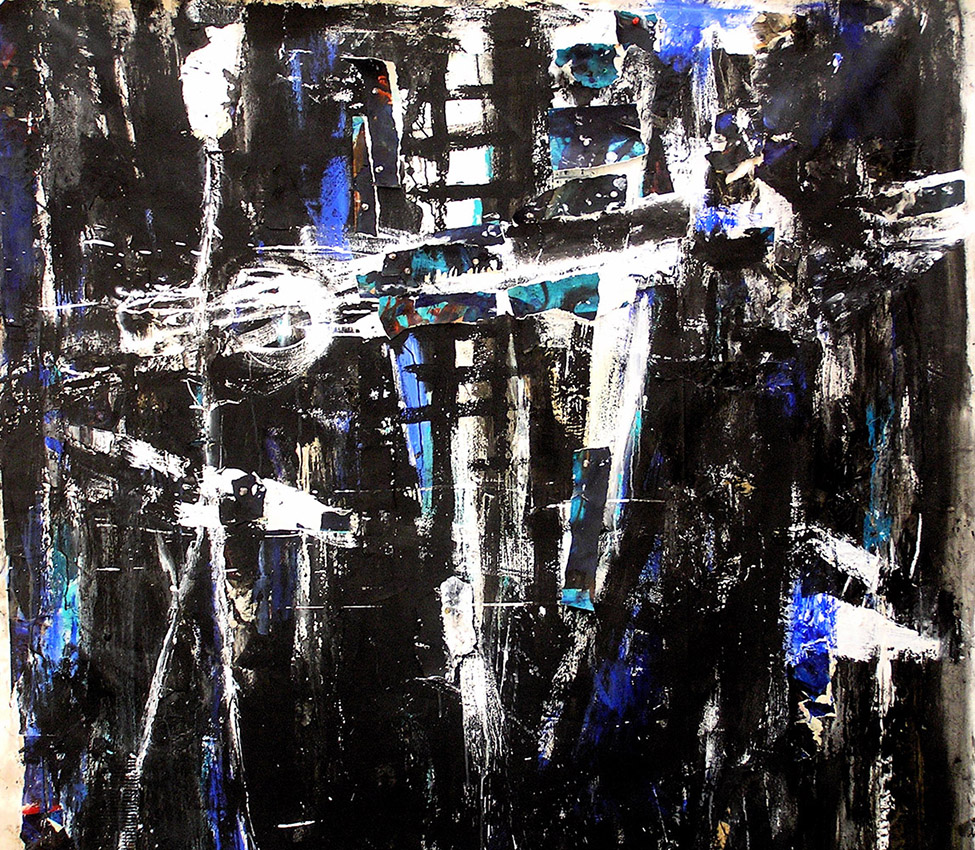 Yoruba Night | 66″ x 68″ | Mixed Media and Collage on Canvas