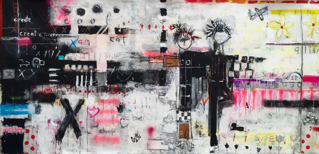 STREET SMART | mixed media on canvas | 55 ” X 114″