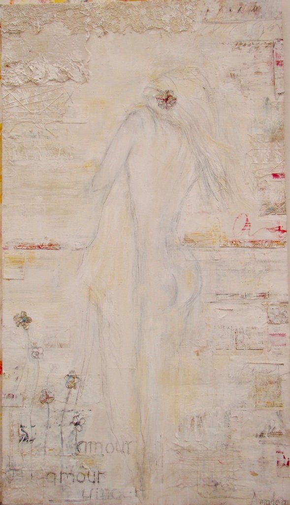 Parisian Bather | 60” x 34” | Mixed Media on Canvas