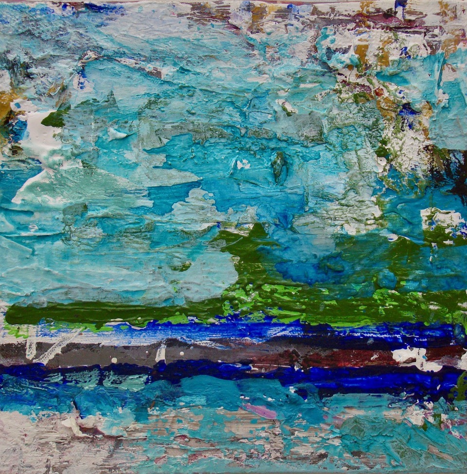 Blue Landscape | 10” x 10” | mixed media on canvas